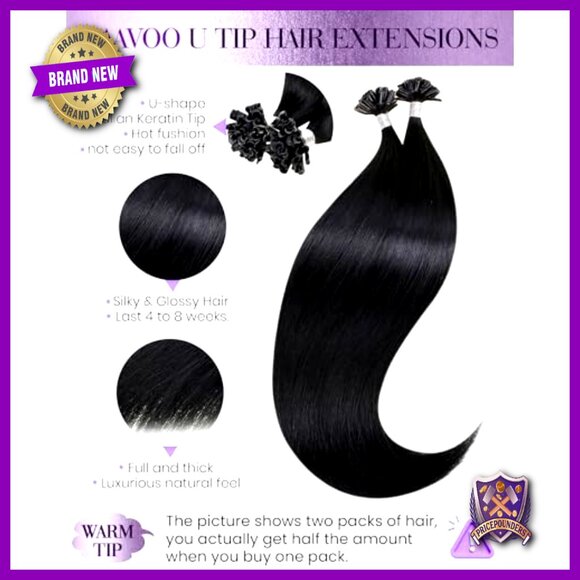 Real Human Hair K-Tip Extensions 18 Inch 50g Straight Invisible Blend main image 4